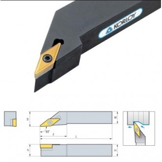 porta inserto de gran porte , vástago 25mm x 25mm con inserto tipo rombo de  16mm de lado, marca Korloy
